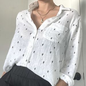 Rails linen cactus button up